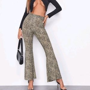 New leopard flare pants